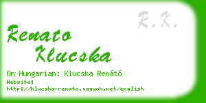 renato klucska business card